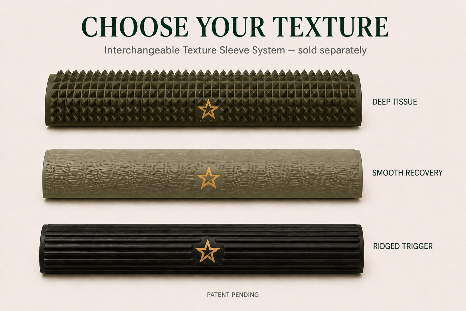 Choose Your Texture — Deep Tissue, Smooth Recovery, Ridged Trigger